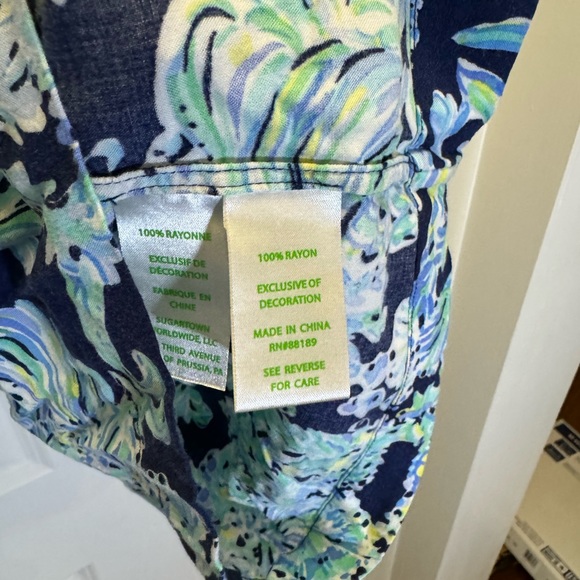 LILLY PULITZER Madia Tunic High Tide Navy Scuba Doo EUC Size Medium EUC - Picture 7 of 9
